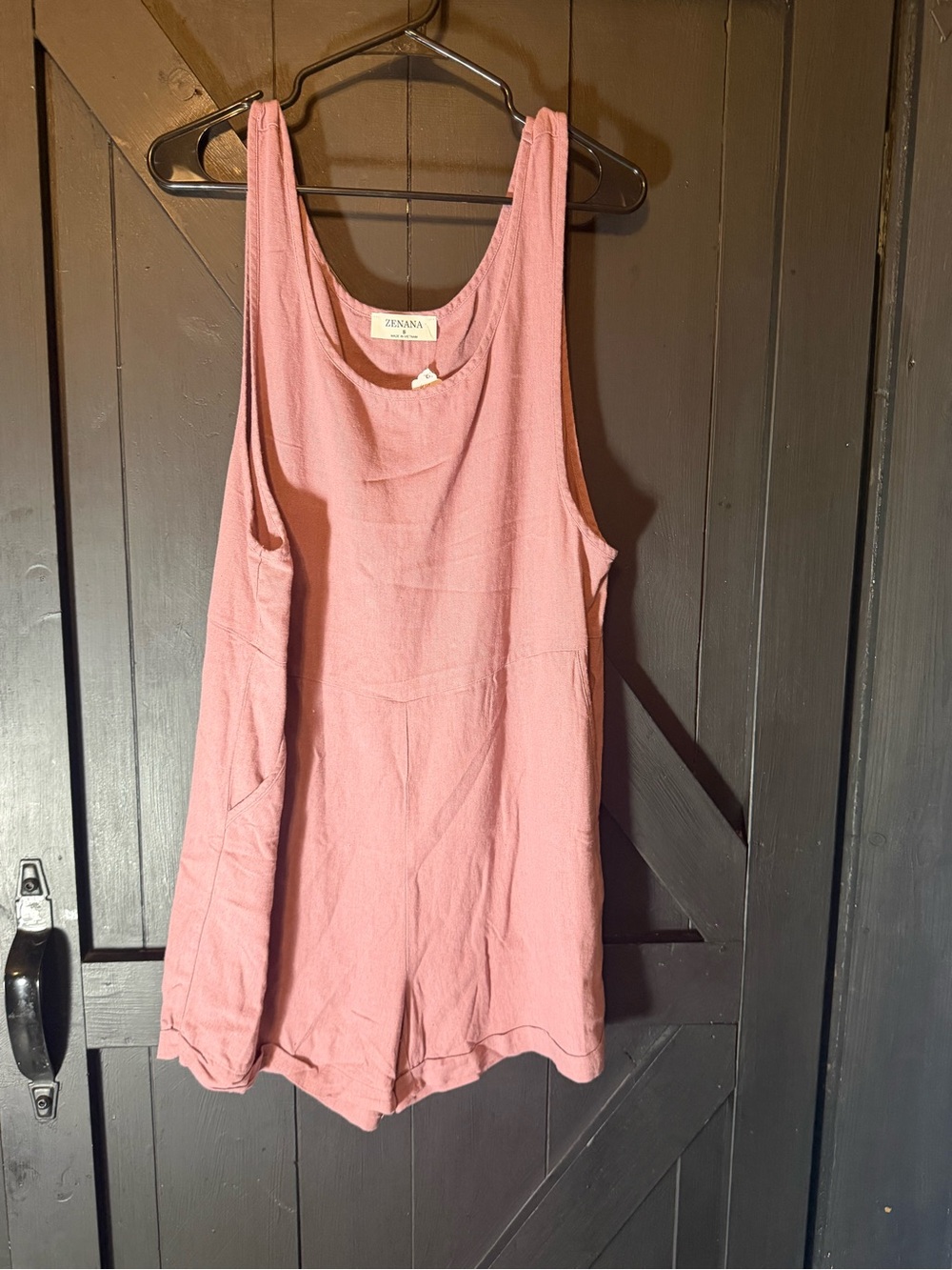 Zenana Outfitters Mauve Pink Sleeveless Romper with Pockets